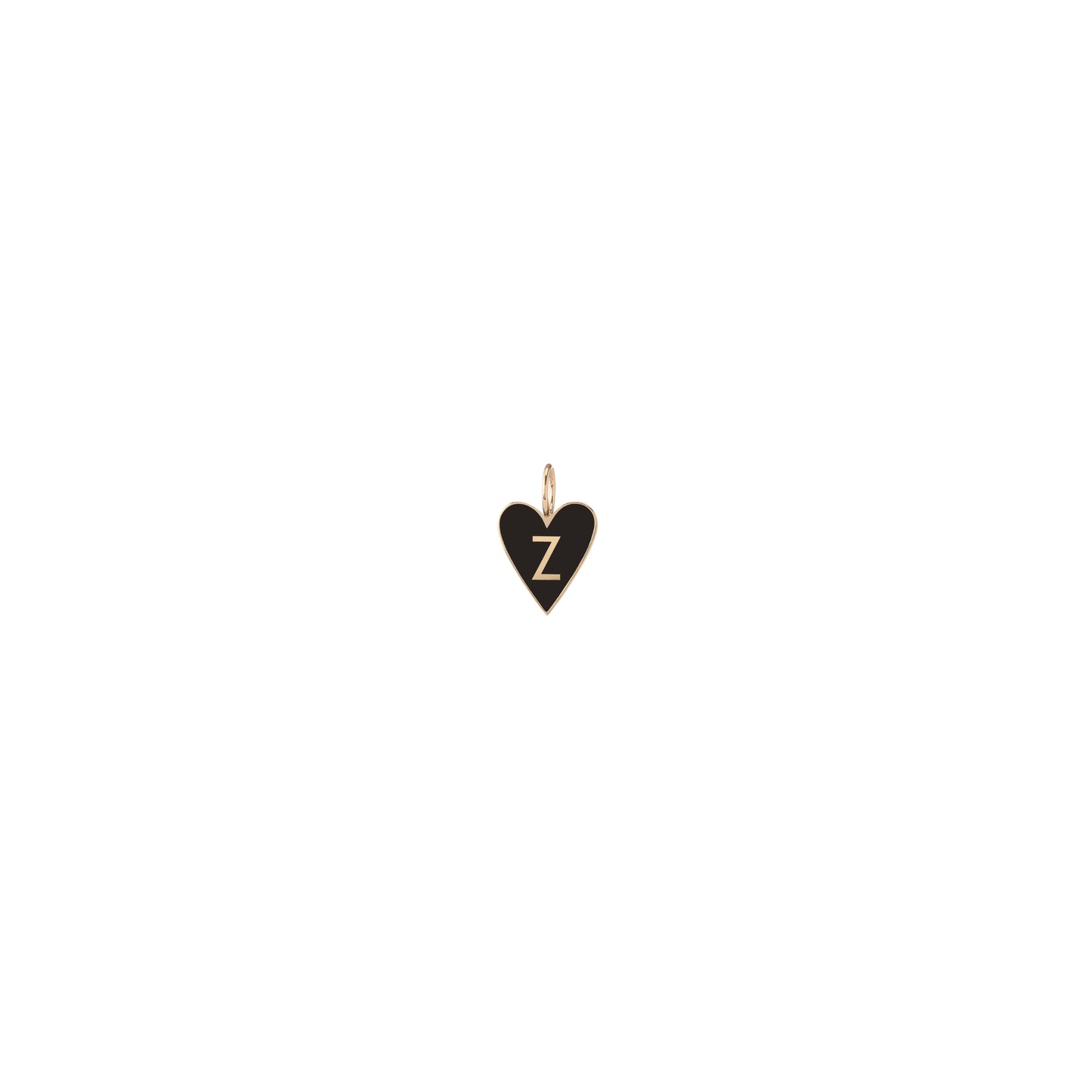 Small Gold Border Enamel Heart with Letter