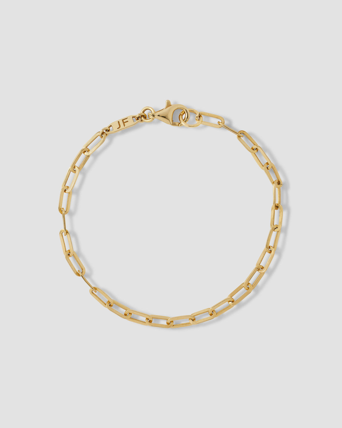 Small Long Link Charm Bracelet - front view | gold bracelets for women