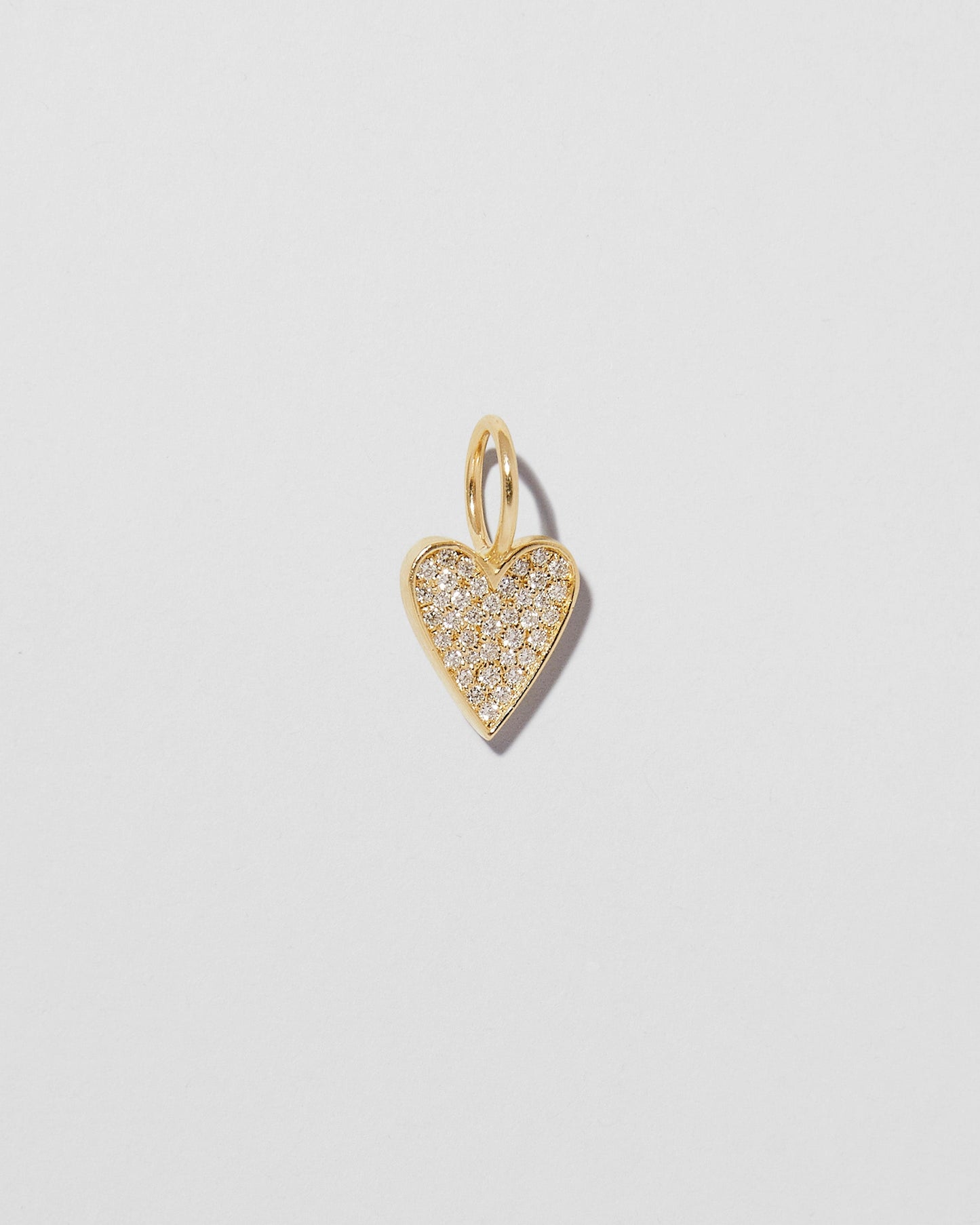 Small Heart in 14K Yellow Gold with Pavé White Diamonds