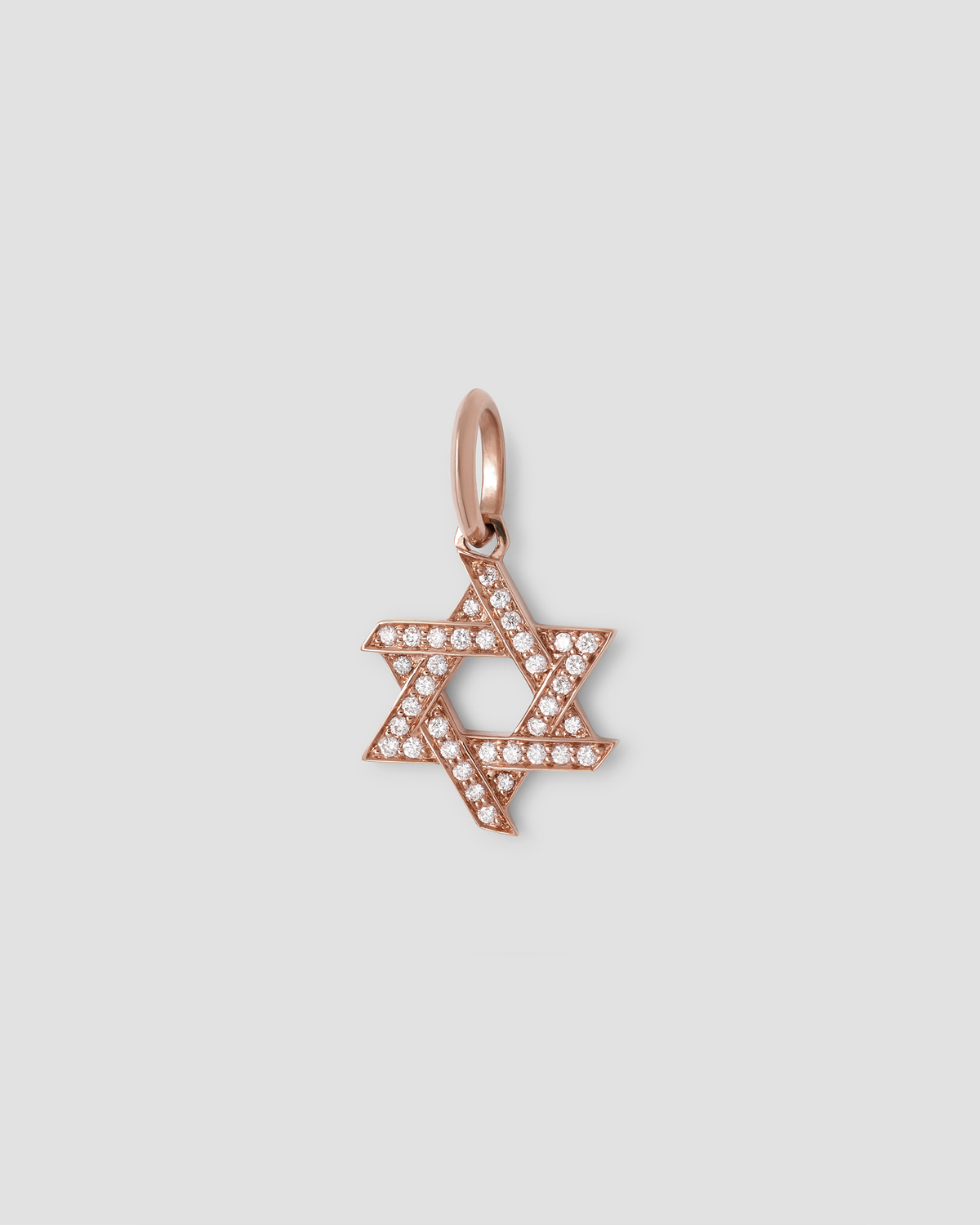 Star of David Charm with Pavé White Diamonds gold charm - styled on model | necklace with charms