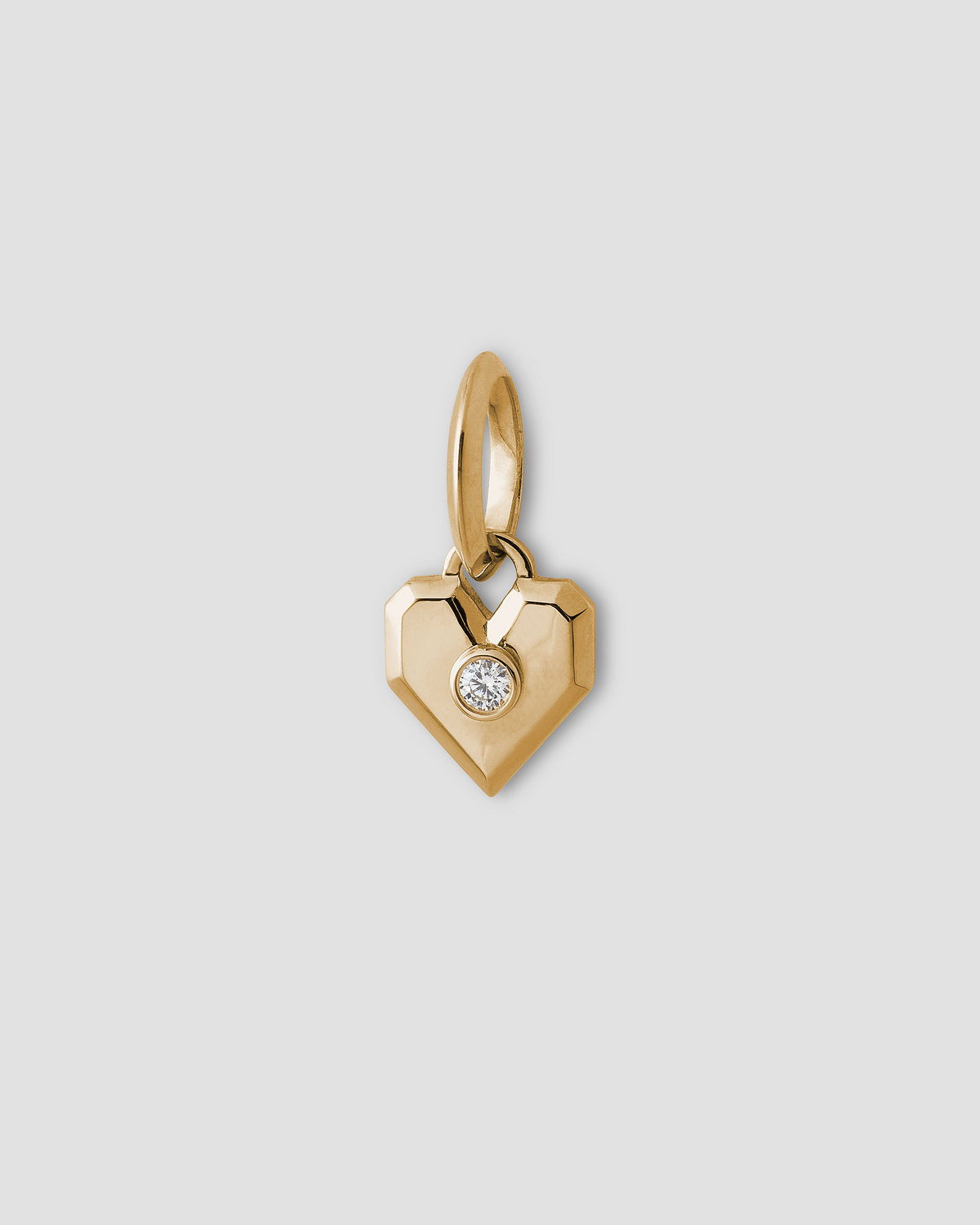 Mini Heart Charm gold charm - front view | necklace with charms