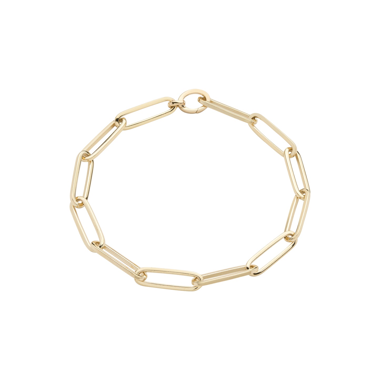 14k Large Long Link Charm Bracelet
