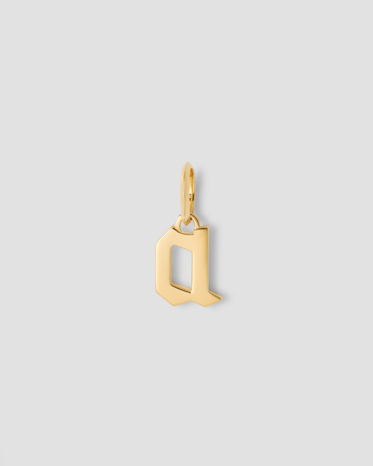 Lower Case Gothic Letter Charm in 14K Yellow Gold 14K gold charm - worn look | charm necklaces