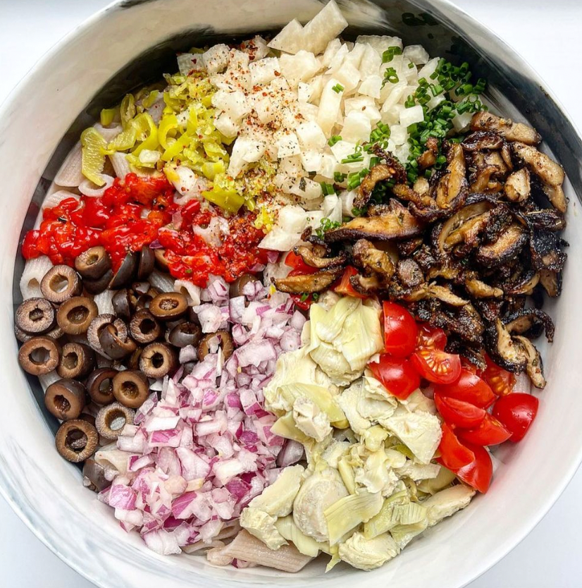 Shiitake Salami Pasta Salad