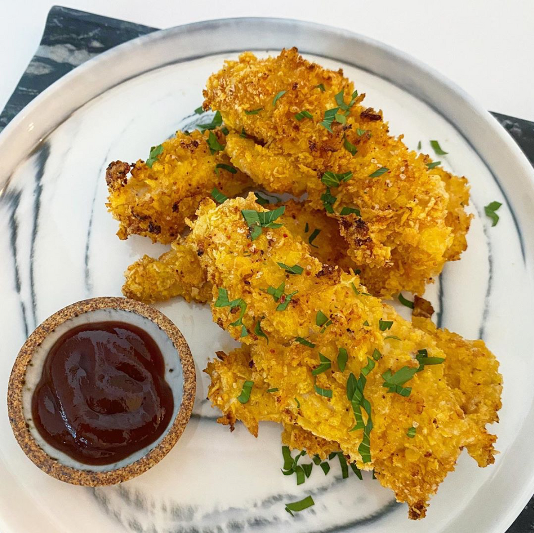 CORNFLAKE CRUSTED ORGANIC CHICKEN TENDERS