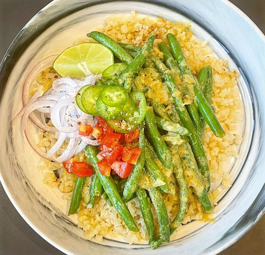 Green Curry Beans With Cauliflower