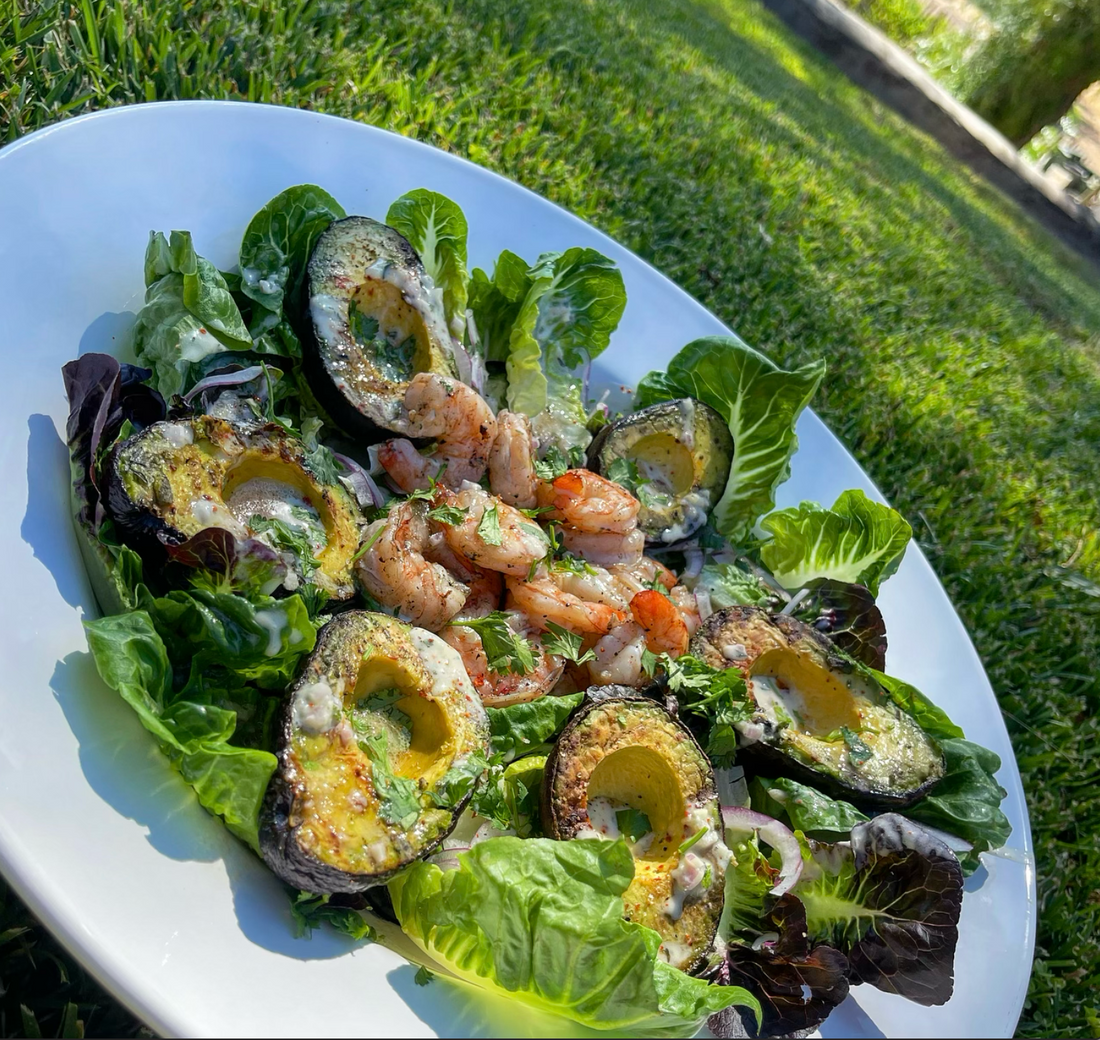 Grilled Avocado and Shrimp Salad