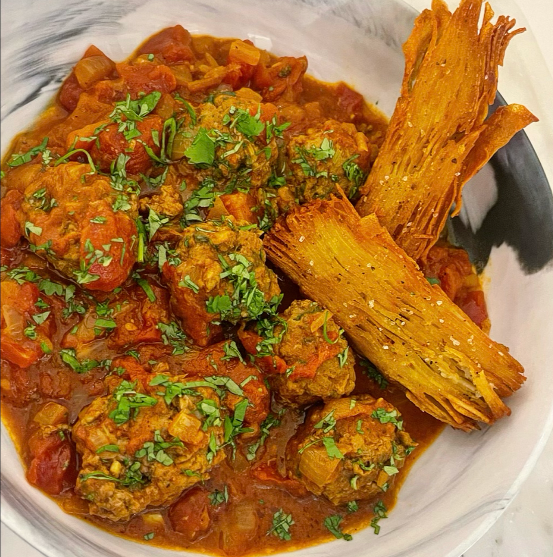 Moroccan Meatballs with TikTok Taters