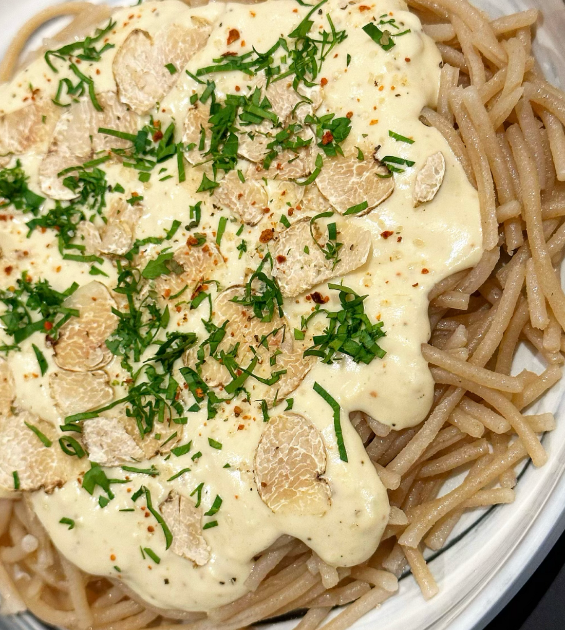 Grain Free + Dairy Free Truffle Cream Pasta