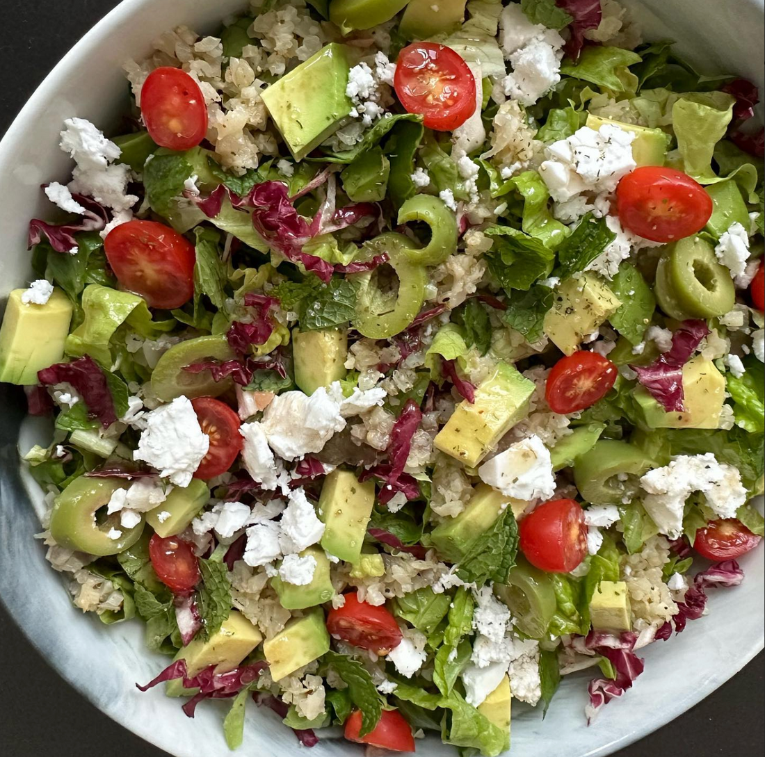 Minty Greek Cauliflower Rice Salad