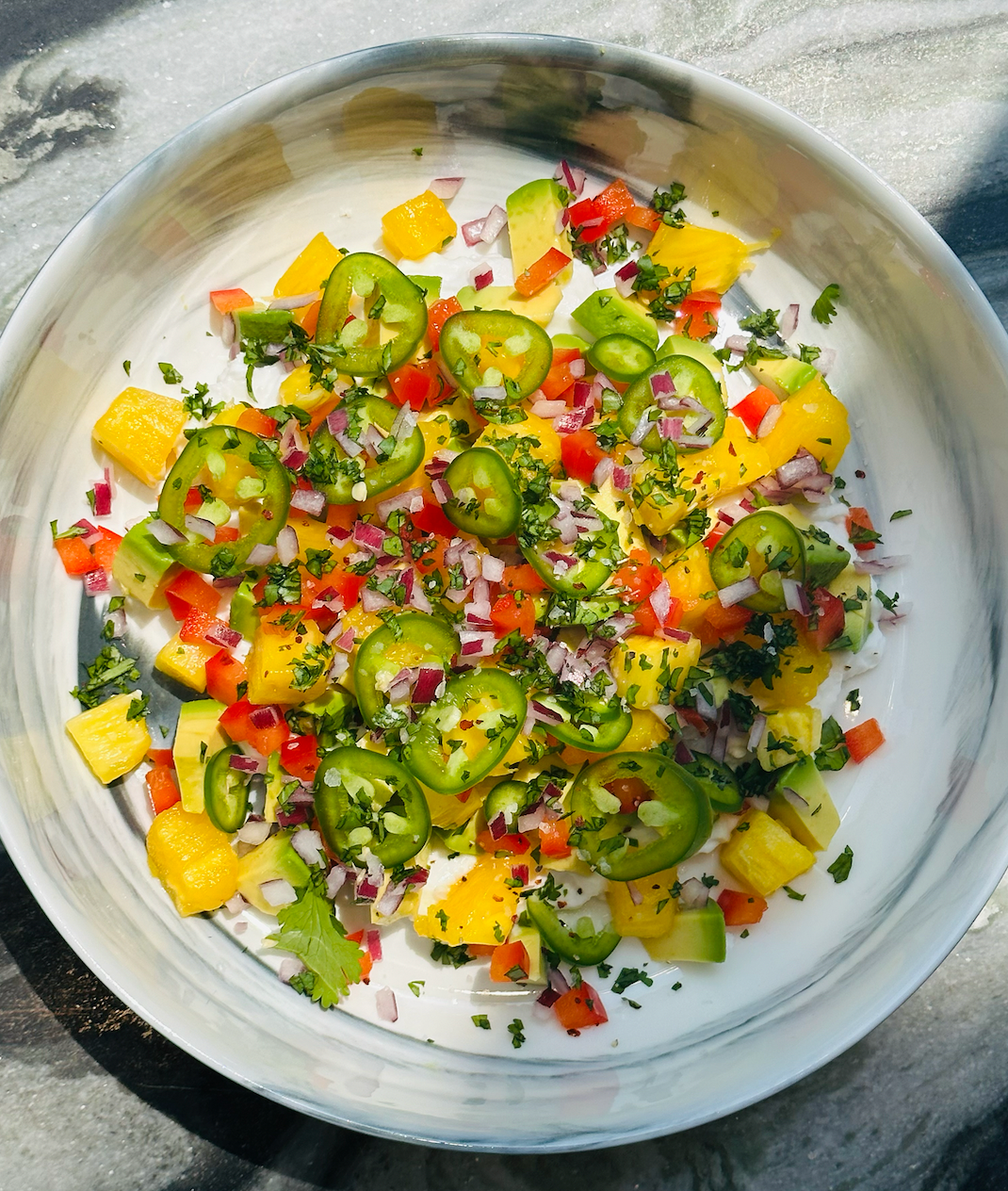 Spicy Pineapple Salsa Yogurt Bowl