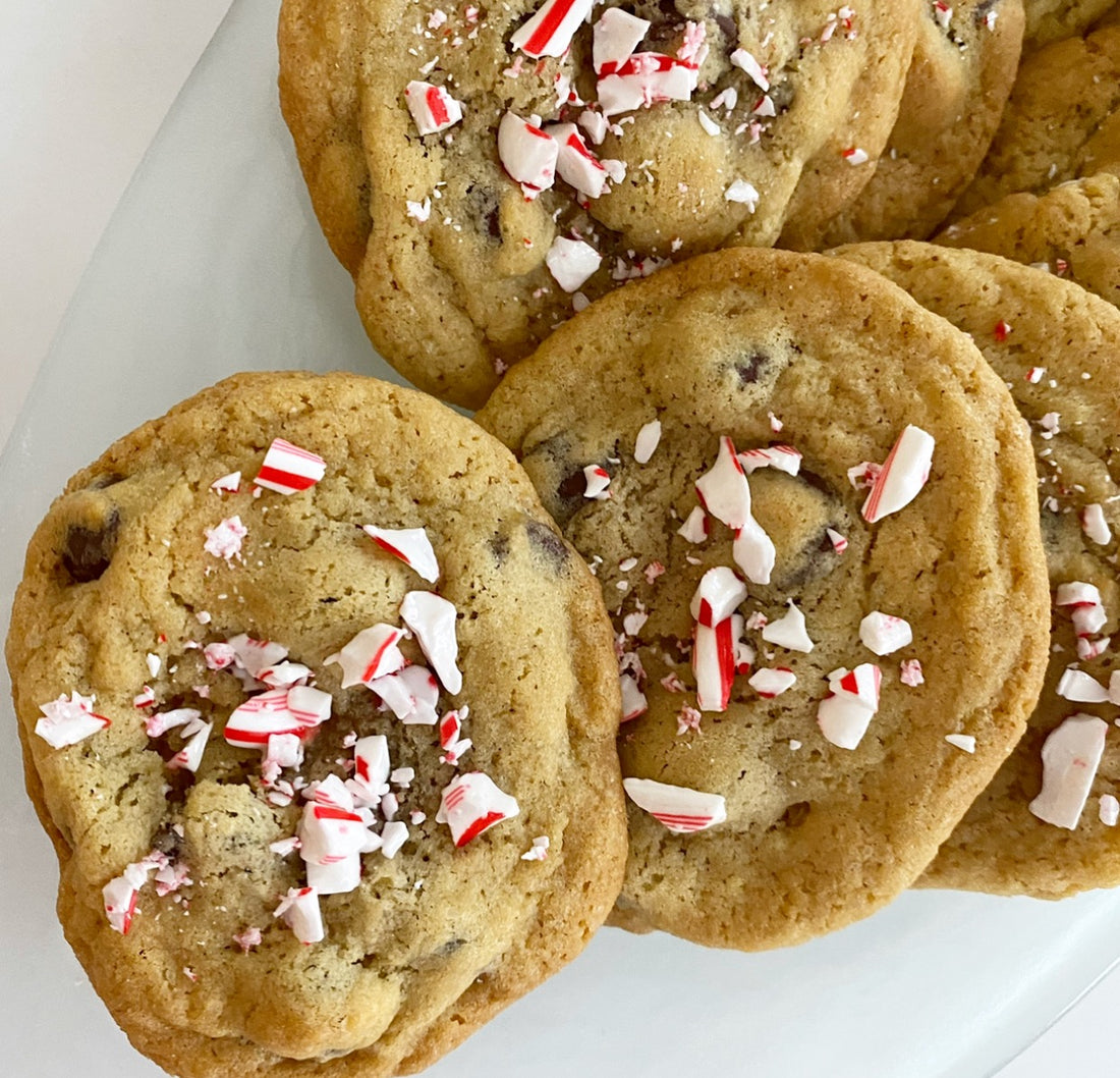 Candy Cane Chocolate Chip Cookies