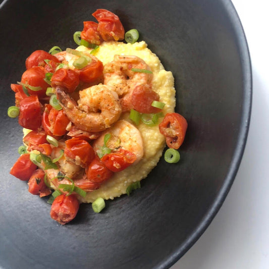 SPICY SHRIMP AND POLENTA