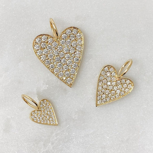 HEART WITH PAVE WHITE DIAMONDS