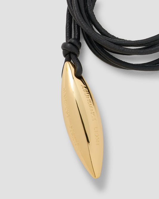 Gabrielle Manifest Leather Cord Necklace