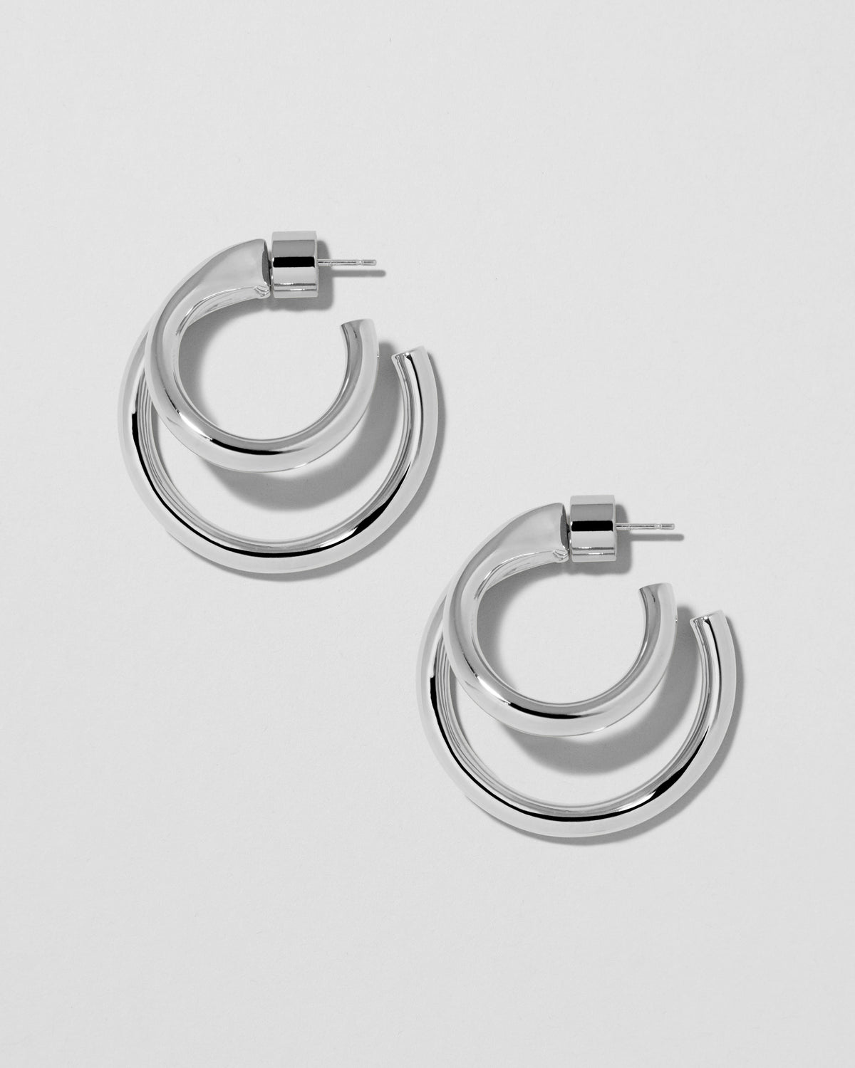 1" Double Lilly Mini Hoops earring - worn look | small 14k gold hoop earrings