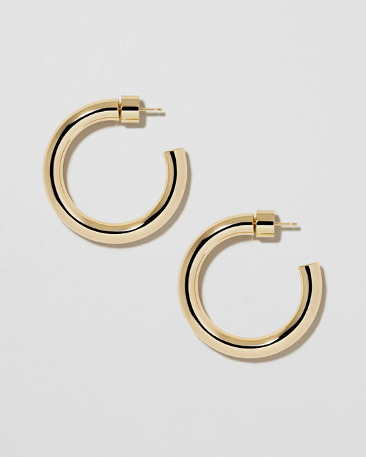 1" Natasha Mini Hoops earring - front view | gold small hoop earrings