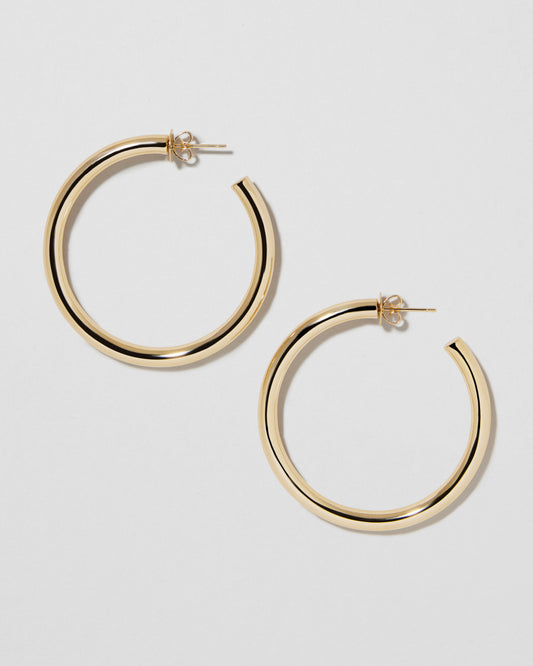 Jennifer Fisher - 1.5'' Fine Lilly Baby Hoops - Yellow Gold