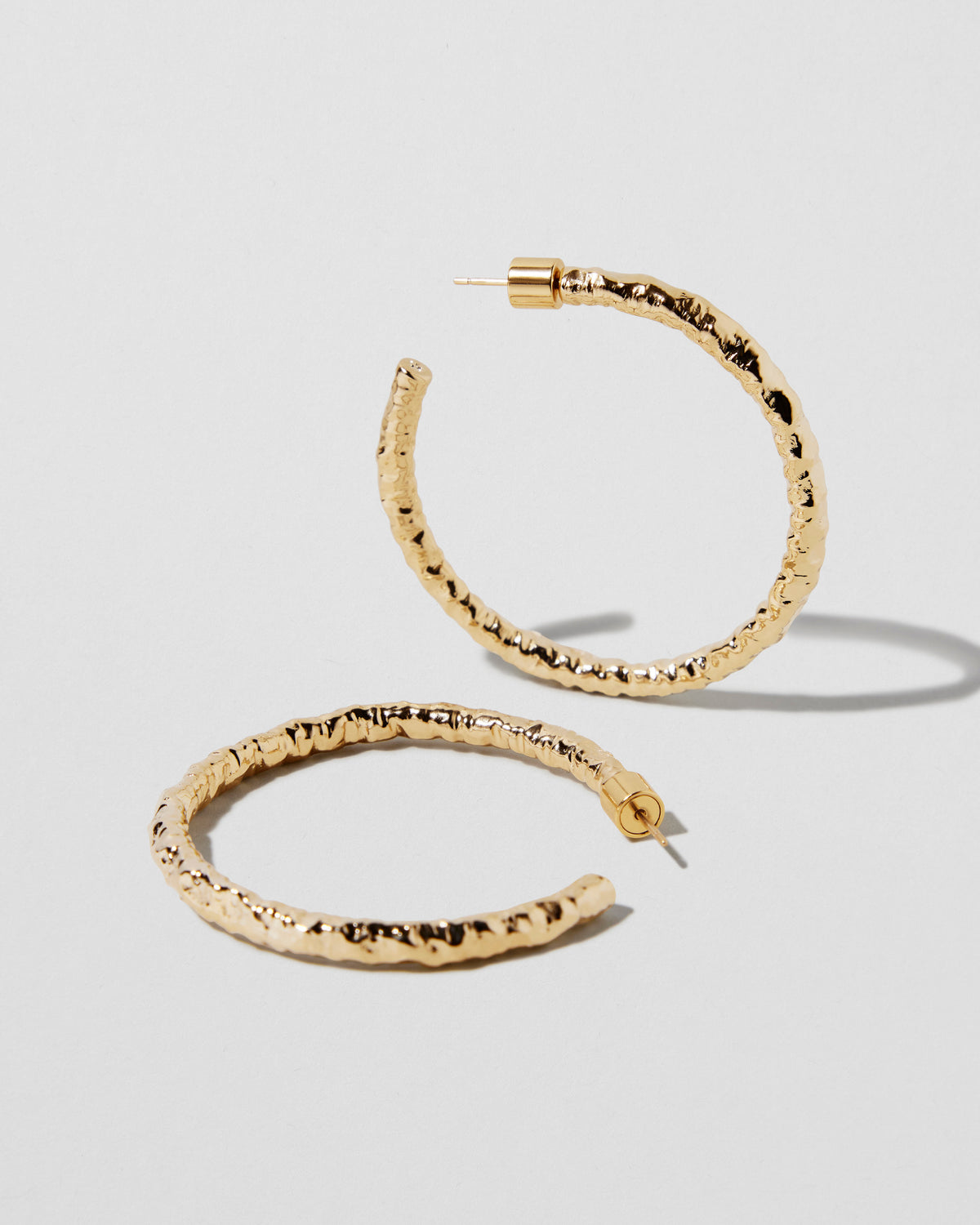 1.5" Hailey Baby Hoops gold earring - styled on model | hoop earrings
