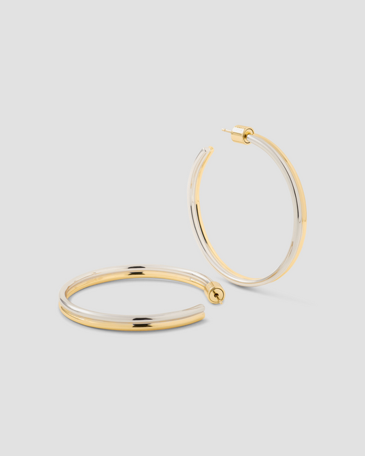 1.5" Two Tone Thread Baby Hoops