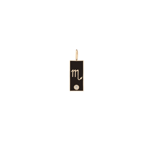 Gold Border Enamel Zodiac Tag