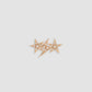 Single Star and Bolt Trio Earring with Pavé White Diamonds in 18K Yellow Gold