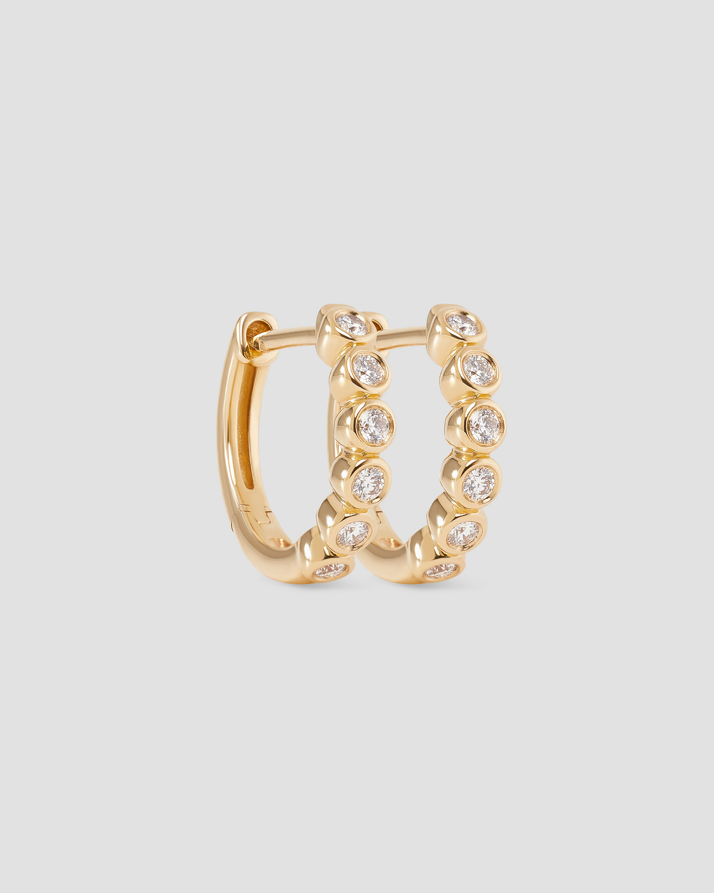 Essential Round Diamond Bezel Huggie
