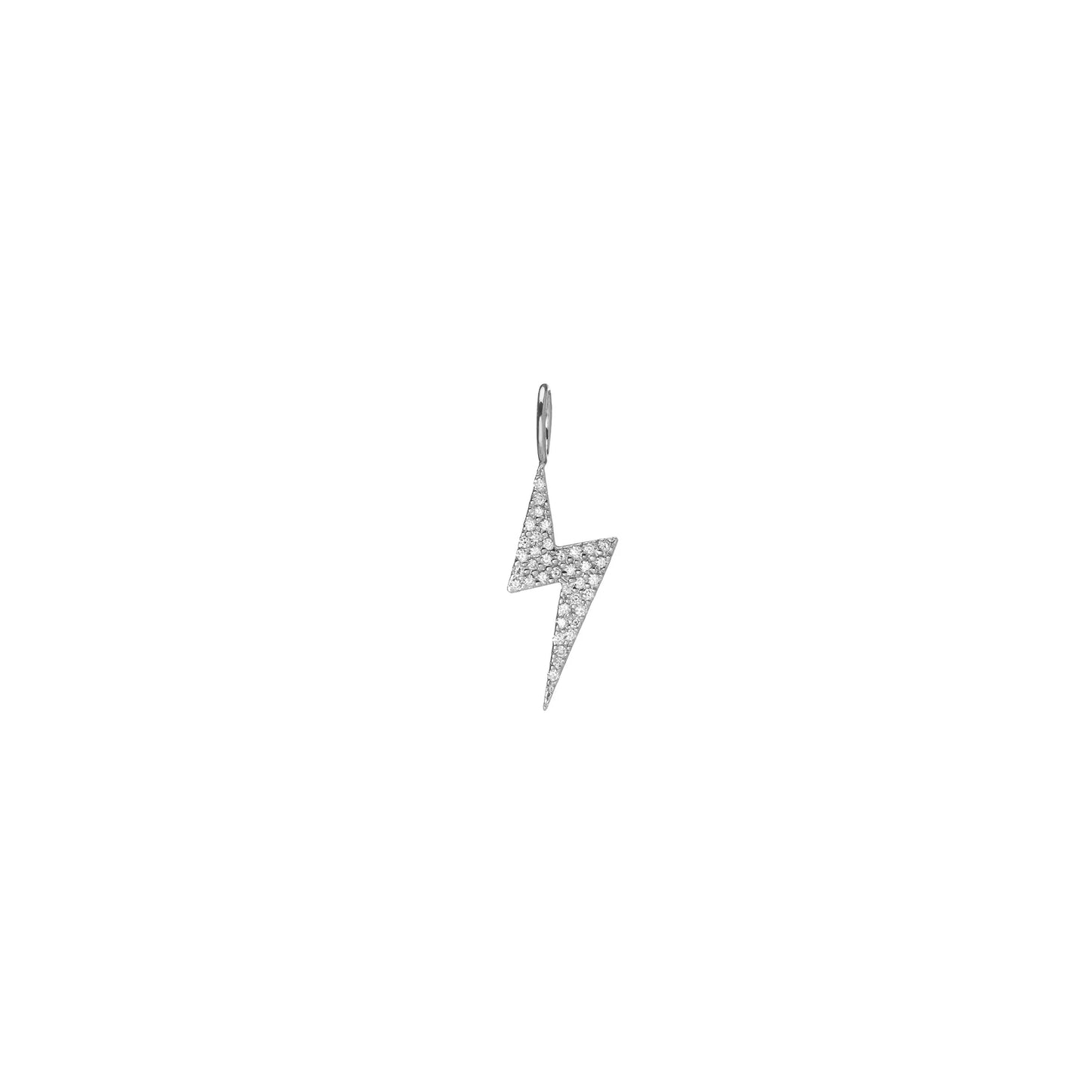 Medium Lightning Bolt with Pavé White Diamonds
