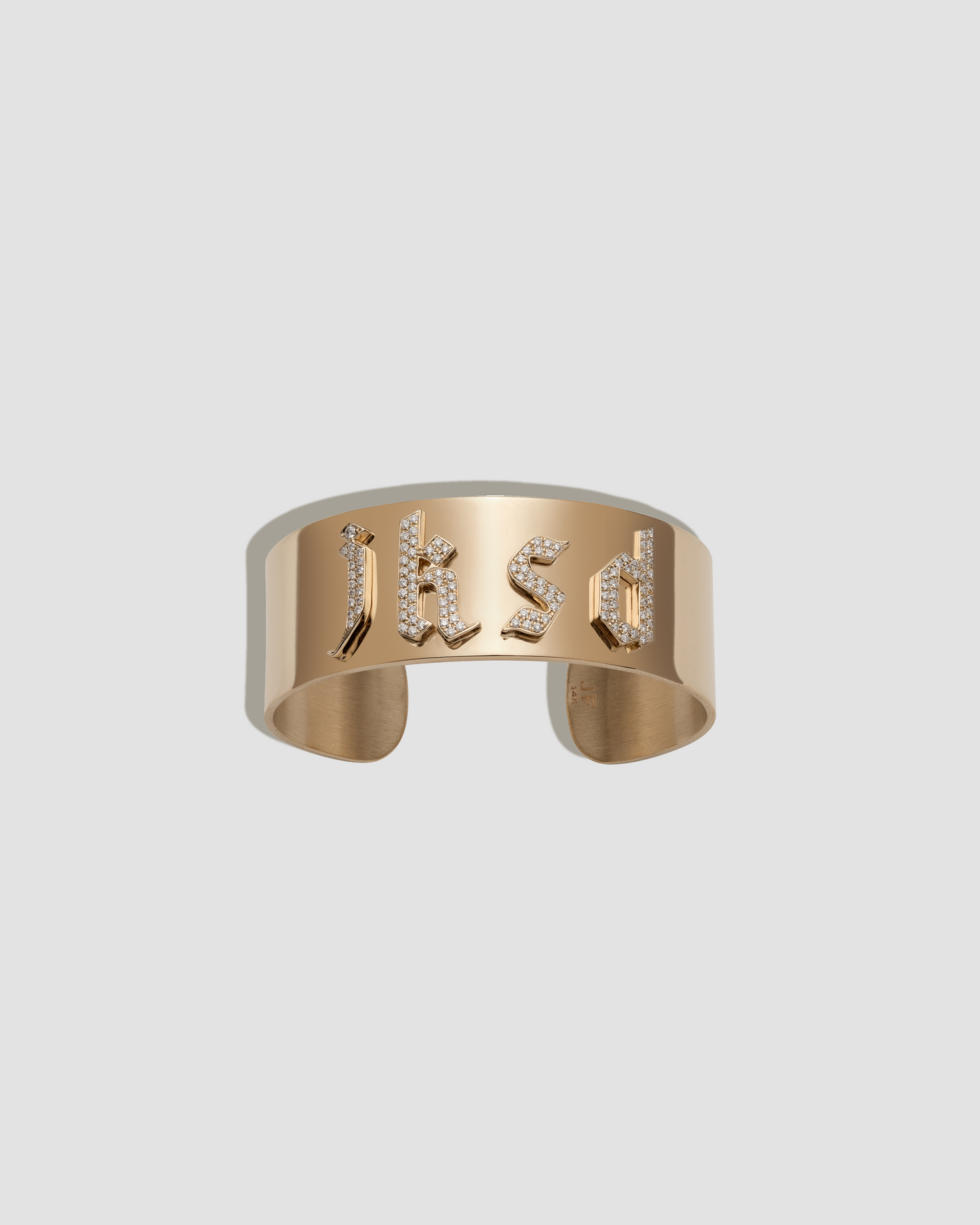 Custom Fisher Cuff with Pavé White Diamonds