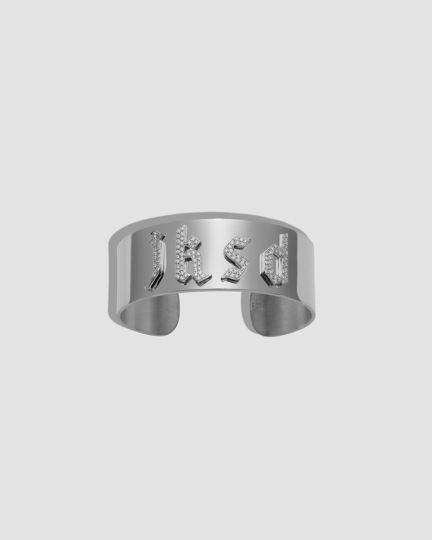 Custom Fisher Cuff with Pavé White Diamonds