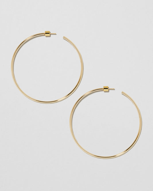 Jennifer Fisher - 2.5'' Thread Baby Hoops - Yellow Gold