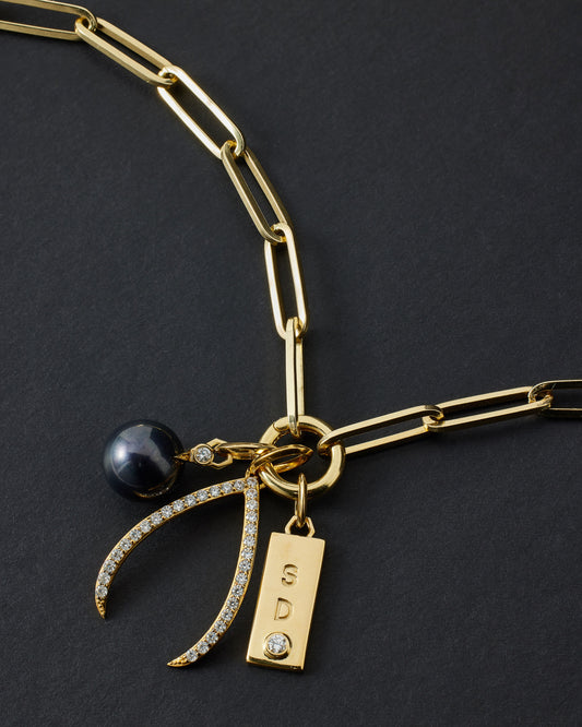 Large Long Link with Circle Push Clasp