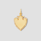 Personalized Heart Shield with Pave White Diamonds in 18K Yellow Gold