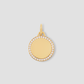 Personalized Small Luxe Circle Charm with Pavé White Diamonds