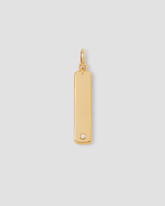 Beveled Dog Tag in 18K Yellow Gold