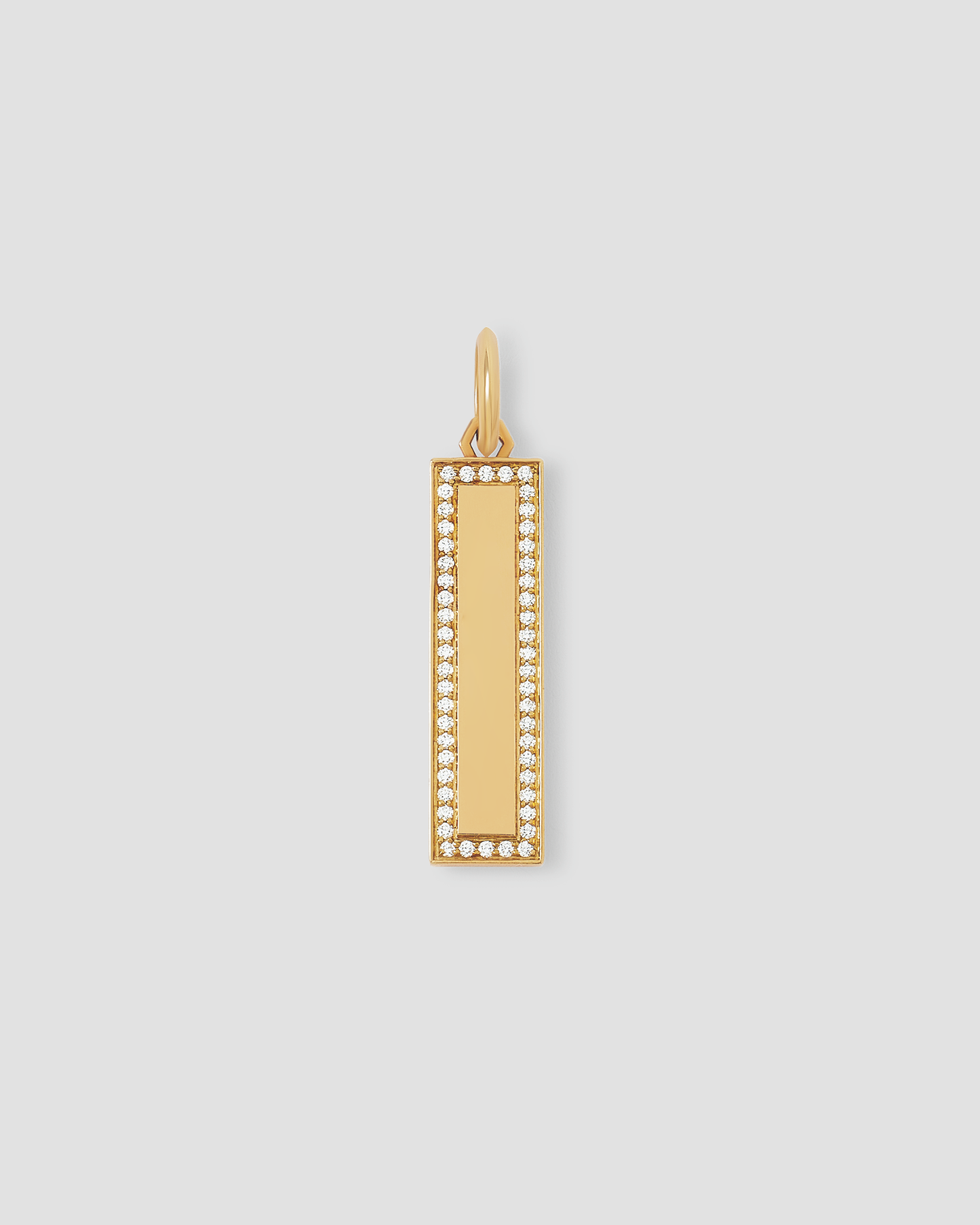 Personalized Luxe Narrow Classic Dog Tag in 18K Yellow Gold