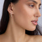 Mini Claw Pin Tusk Earring with Pavé White Diamonds in 18K Yellow Gold