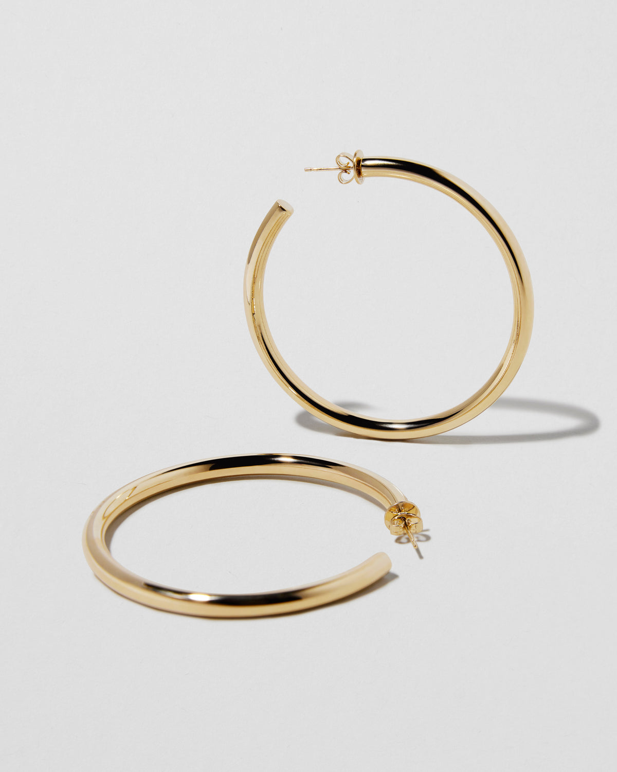 2" Lilly Hoops in 14K Yellow Gold earring - front view | hoop earrings