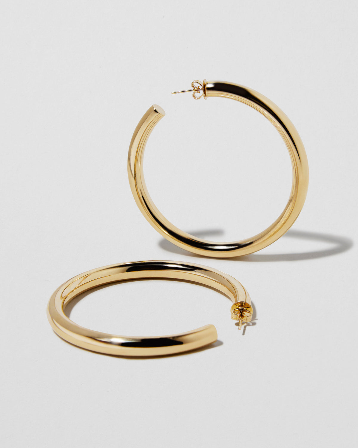 2" Natasha Hoops in 14K Yellow Gold earring - front view | gold hoop earrings
