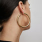 Jennifer Fisher - 2'' Fine Natasha Hoops - Yellow Gold on model