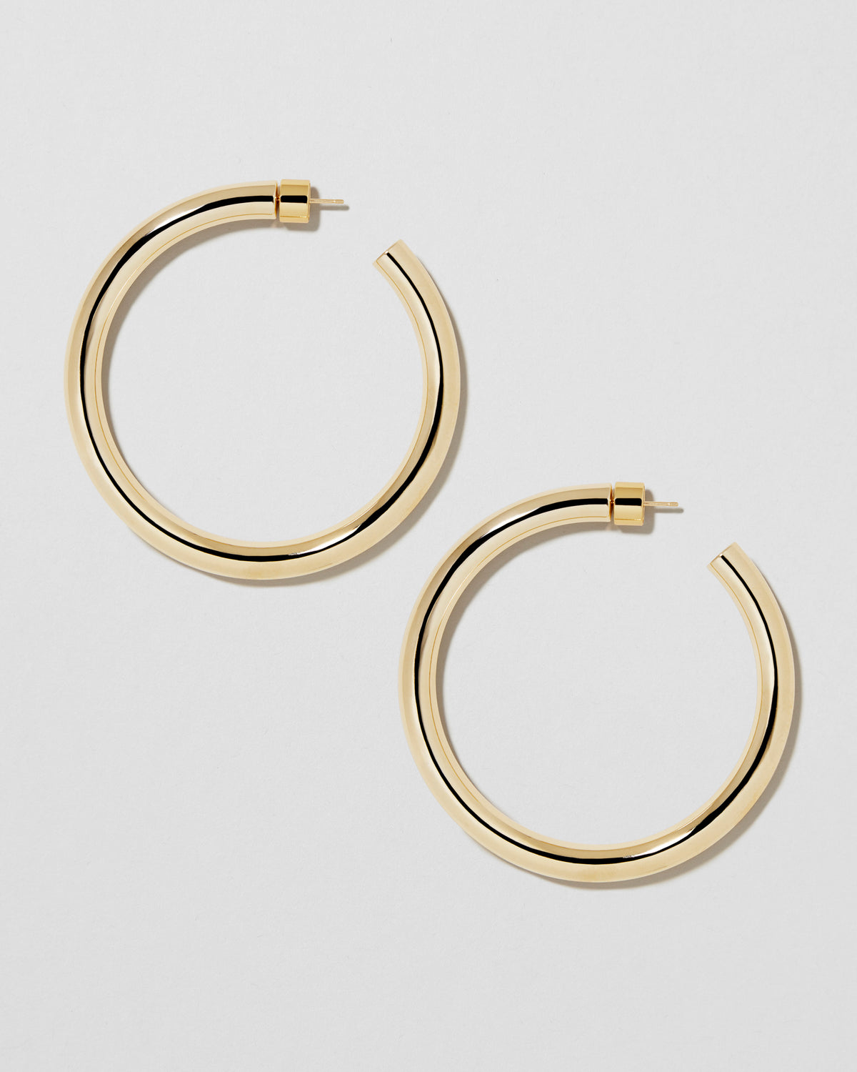 2" Samira Hoops gold earring - worn look | hoop earrings