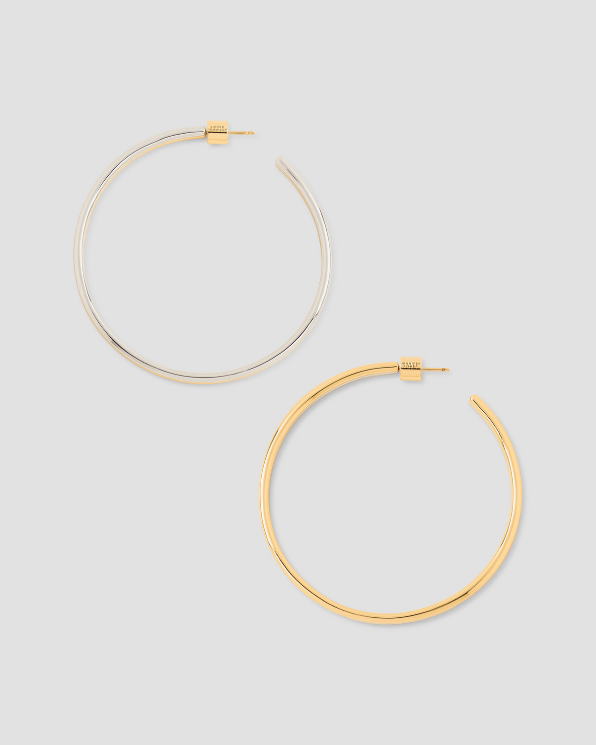 2" Two Tone Thread Hoops earring - front view | gold hoop earrings