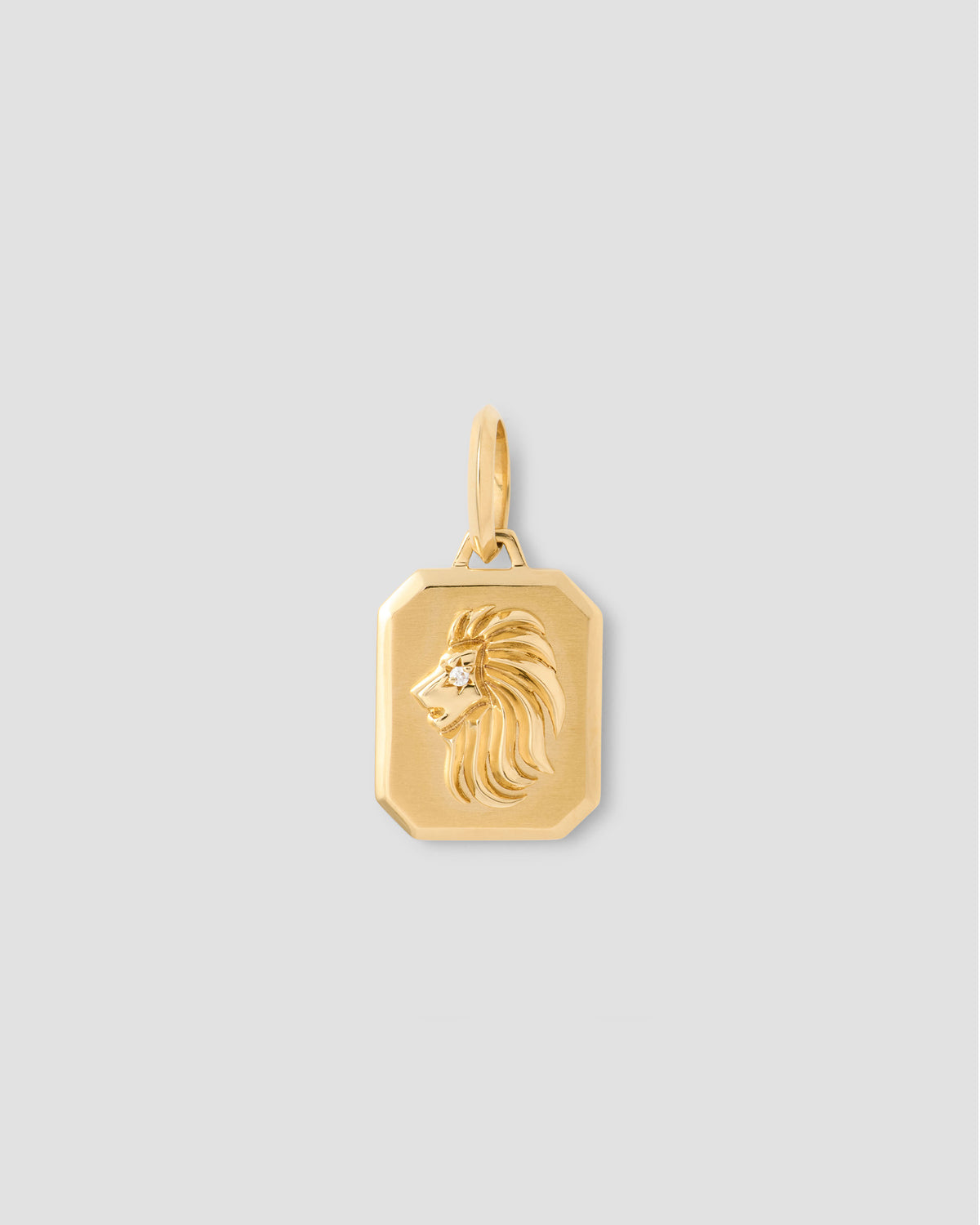 Zodiac Charm with Diamond in 18K Yellow gold charm - worn look | custom charm necklace
