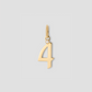 Gothic Number Charm with Diamond in 18K Yellow Gold