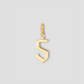 Gothic Number Charm with Diamond in 18K Yellow Gold