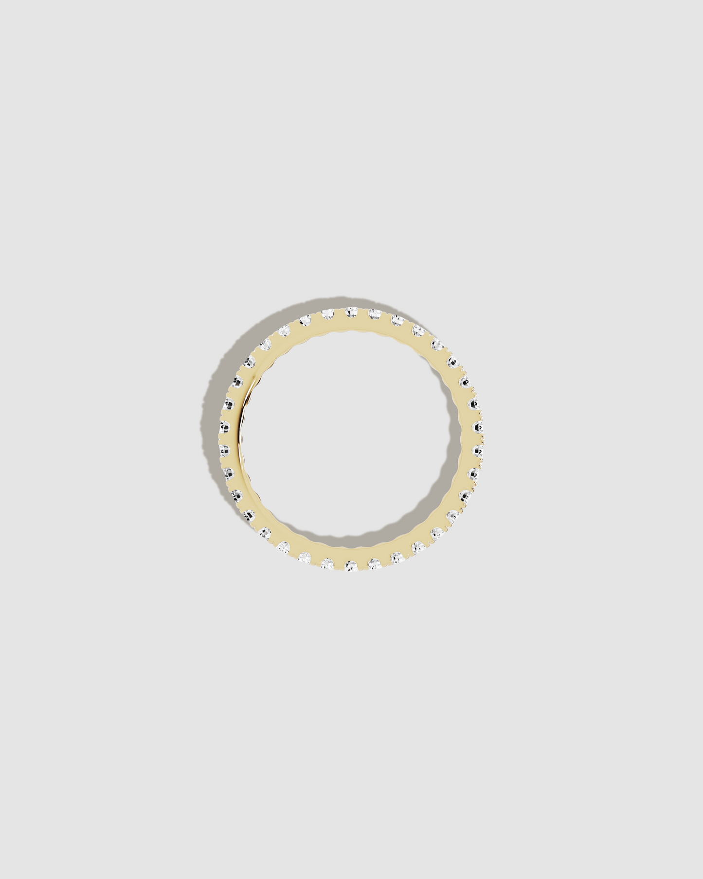 Close up of eternity band from above