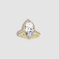 Marquise shaped diamond on a gold band