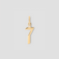 Gothic Number Charm with Diamond in 18K Yellow Gold
