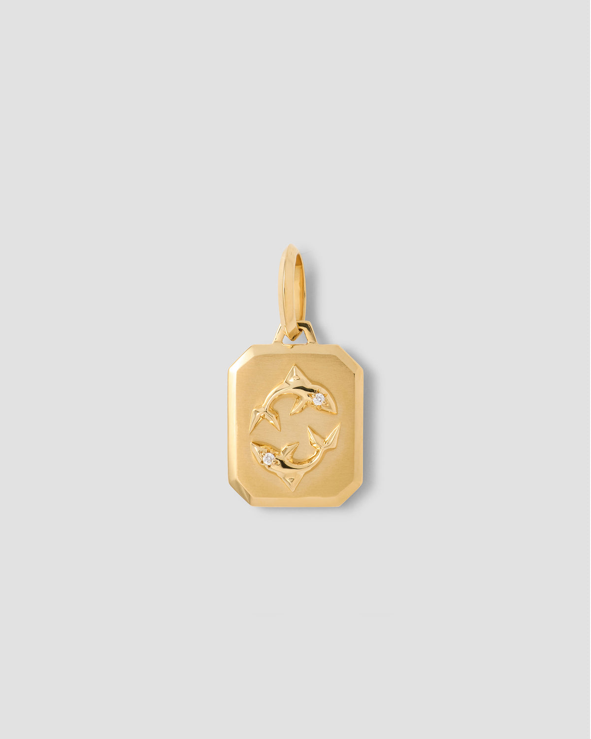 Zodiac Charm with Diamond in 18K Yellow gold charm - close-up detail | custom charm necklace