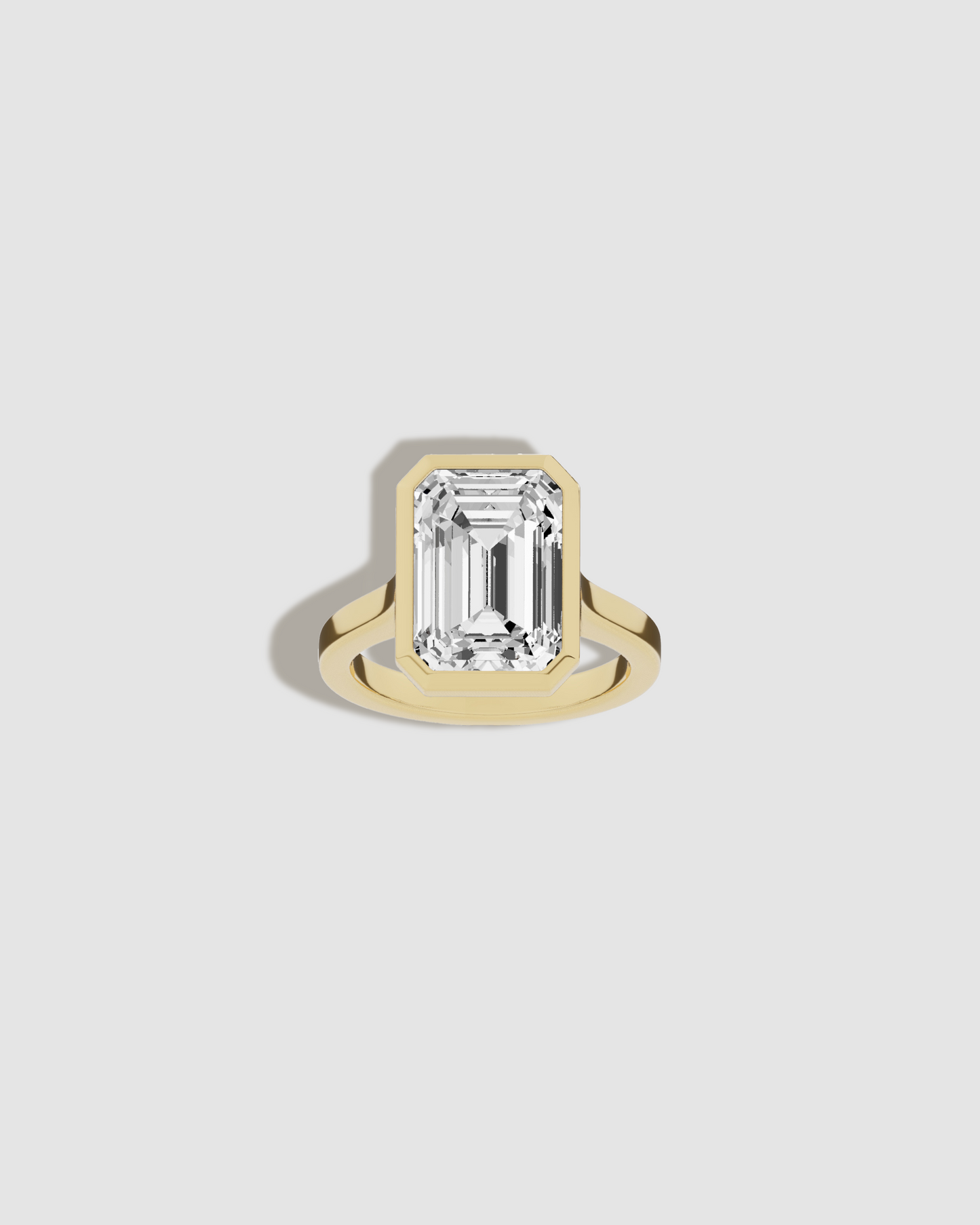 Square shaped diamond on gold band